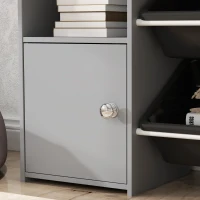 AIYAPLAY Toy Storage Unit with 8 Removable Bins, Storage Shelves, Cabinet, Grey(m-9)