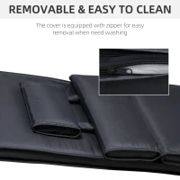 Outsunny Garden Sun Lounger Cushion Replacement Soft Sunbed Reclining Chair Relaxer Pad with Pillow, Cushion ONLY - Black(m-6)