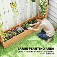 Outsunny Fir Wood 171 x 39 cm Planter and Trellis Garden Bed(m-4)