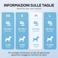 PawHut Pannolini per Cani Maschi, 48 Pezzi con Fascia Elastica Regolabile, 62x20 cm, Bianco(m-18)