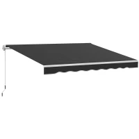 Outsunny Garden Retractable Awning - Black(m-10)