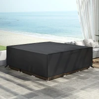 Outsunny Large Patio Garden Furniture Set Cover 600D Oxford Square Waterproof, 230 x 230 x 70 cm, Black(m-9)