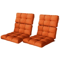 Outsunny Set of Two Padded Outdoor Seat Cushions - Orange(m-11)