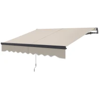 Outsunny 2.5 x 2m Electric Awning with Remote Controller, Aluminium Frame DIY Retractable Awning, UV30+ Sun Shade Canopy for Garden Patio Deck Door Window, Beige(m-11)