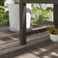 Outsunny Two-Seater Simple Metal Bench - Brown(m-9)