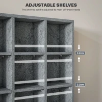 HOMCOM CD Storage Unit with Adjustable Shelves, 89 x 130.5 cm, Cement Grey(m-5)