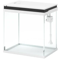 PawHut 14L Glass Fish Tank With Filter System, LED Lights, Water Pump, White(m-11)