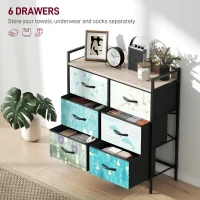 HOMCOM 6-Drawer Chest of Drawers - Blue(m-4)