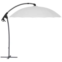 Outsunny 2.7m Cantilever Parasol, with Cross Base - Grey(m-1)