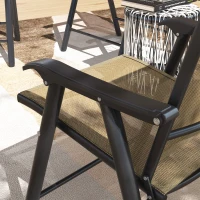 Outsunny Set of Four Folding Garden Chairs - Light Brown(m-9)
