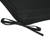 Outsunny Set of 6 Chair Cushion Seat Pads Dining Chair w/ Straps Indoor Outdoor Removable Tie On Garden Patio, Black(m-8)