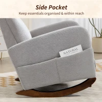 HOMCOM Corduroy Rocking Armchair - Grey(m-6)