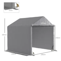 Outsunny 2 x 2m Garden Fabric Storage Tent - Grey(m-3)