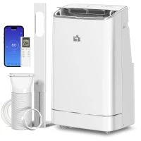 HOMCOM 14000 BTU Mobile Air Conditioner, Smart Home WiFi Compatible, with Heater, Cooler, Dehumidifier, Fan, 24H Timer(m-11)