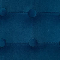 HOMCOM Velvet-Feel Square Ottoman - Blue(m-8)