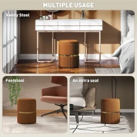 HOMCOM Velvet-Feel Storage Ottoman - Brown(m-6)