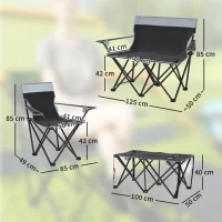 Outsunny Four-Piece Portable Picnic Table Set - Grey(m-3)