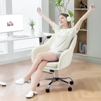 HOMCOM Snow Flannel Office Chair - Beige(m-9)