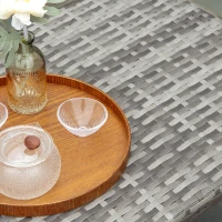 Outsunny PE Wicker Rattan Garden Coffee Table - Mixed Grey(m-8)