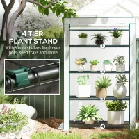 Outsunny Four-Tier Mini Greenhouse - Green/White(m-5)