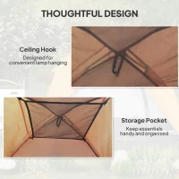 Outsunny 3-4 Person Camping Tent, Easy Set Up Waterproof Dome Tent with Sewn-in Groundsheet, Mesh Windows, Pocket and Hook for Camping, Hiking, Backpacking, Orange and Grey(m-7)