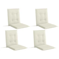 Outsunny Set of Four Padded Garden Seat Cushions - White(m-1)