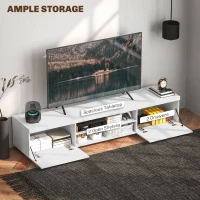 HOMCOM Modern TV unit Cabinet Entertainment Centre for TVs up to 90" w/ Cabinet Shelf for Living room Bedroom White(m-4)