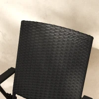 Outsunny Set of Two Folding Rattan Seat Chairs - Black(m-8)