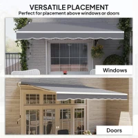 Outsunny 2 x 2.5m Manual Retractable Awning - Dark Grey(m-6)