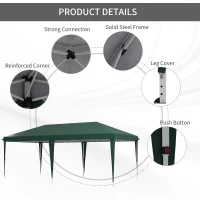 Outsunny 6 x 3 m Pop-Up Steel Frame Gazebo - Green(m-5)