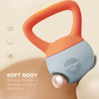 SPORTNOW 4KG Soft Kettlebell, Kettlebell with Non-Slip Handle for Home Gym, Weight Lifting, Strength Training, Orange/Grey(m-4)