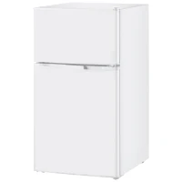 HOMCOM 88L Under Counter Fridge Freezer, Small Refrigerator with 5-Setting, 3 Star Freezer Rating, White(m-11)