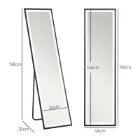 HOMCOM 150 x 40cm Full Length Mirror, with Adjustable Lights - Black(m-3)