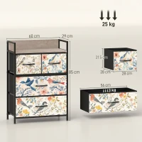 HOMCOM 4-Drawer Chest of Drawers - White(m-3)