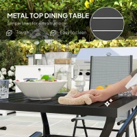 Outsunny Five-Piece Steel Frame Patio Set - Grey/Black(m-5)