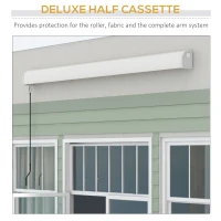 Outsunny 2.5 x 3m Electric Cassette Awning, with Remote - Grey(m-5)