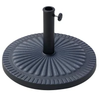 Outsunny 14kg Garden Parasol Base, Round Resin Sun Umbrella Base, Outdoor Umbrella Stand for 38mm or 48mm Outdoor Umbrella Poles, Bronze Tone(m-10)
