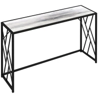 HOMCOM Console Table, Industrial Sofa Table with Metal Frame for Living Room, Hallway, 120 cm, Grey(m-10)