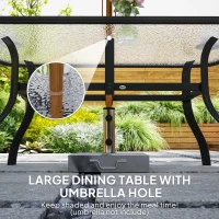 Outsunny Seven-Piece Garden Dining Set with Cushions - Black(m-4)