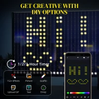 HOMCOM LED Curtain Lights, Smart Curtain Fairy Plug In, Colour Changing Wall Lights with Remote, App, Dynamic DIY Hanging Window String Lights for Bedroom Living Room, 3x3(m), 400 RGBIC LED(m-4)