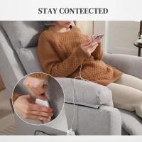 HOMCOM Riser and Recliner Chair with Massage for Elderly, PU Leather Overstuffed Power Lift Chair with Thick Back, Headrest, Removable Armrests, Side Pockets, Lift Armchair for Living Room, Grey(m-6)