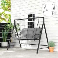Outsunny Steel Frame Multi-Swing Seat Frame - Black(m-2)