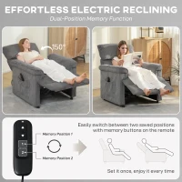 HOMCOM Corduroy Electric Massage Recliner - Grey(m-5)