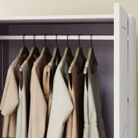 HOMCOM Double Paneled Door Wardrobe, with Shelves - White(m-8)