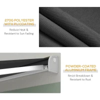 Outsunny 2.5 x 3m Electric Cassette Awning, with Remote - Grey(m-6)