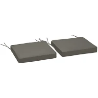 Outsunny Set of 2 Garden Chair Cushions with Ties, 45 x 45 cm Replacement Cushions for Outdoor Furniture, Dark Grey(m-1)