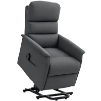 HOMCOM Electric Riser Recline Armchair, with Footrest - Dark Grey(m-10)