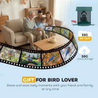 PawHut Smart Bird Feeder Camera 2K HD with AI Identifies 16,000+ Species, 2K HD Auto Capture Video, APP Instant Notifications(m-6)