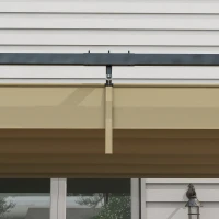 Outsunny 4 x 3(m) Metal Pergola with Retractable Roof, Garden Gazebo Canopy Shelter for Outdoor, Patio, Khaki(m-7)