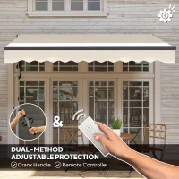 Outsunny 2.5 x 3m Electric/Manual Awning, with Remote - Beige(m-4)